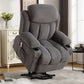 Power Lift Recliner Chair with Heat and Massage Electric Fabric Recliner Chair for Elderly with Side Pocket, USB Charge Port, Remote Control for Living Room (Grey)A+B