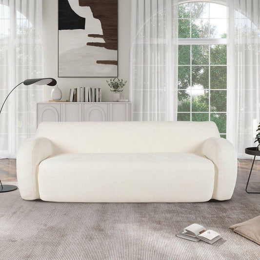 81.5" Minimalist Compression Sofa, Curved Design, 3-Seater Casual Sofa for Living Rooms, Bedrooms, and Apartments