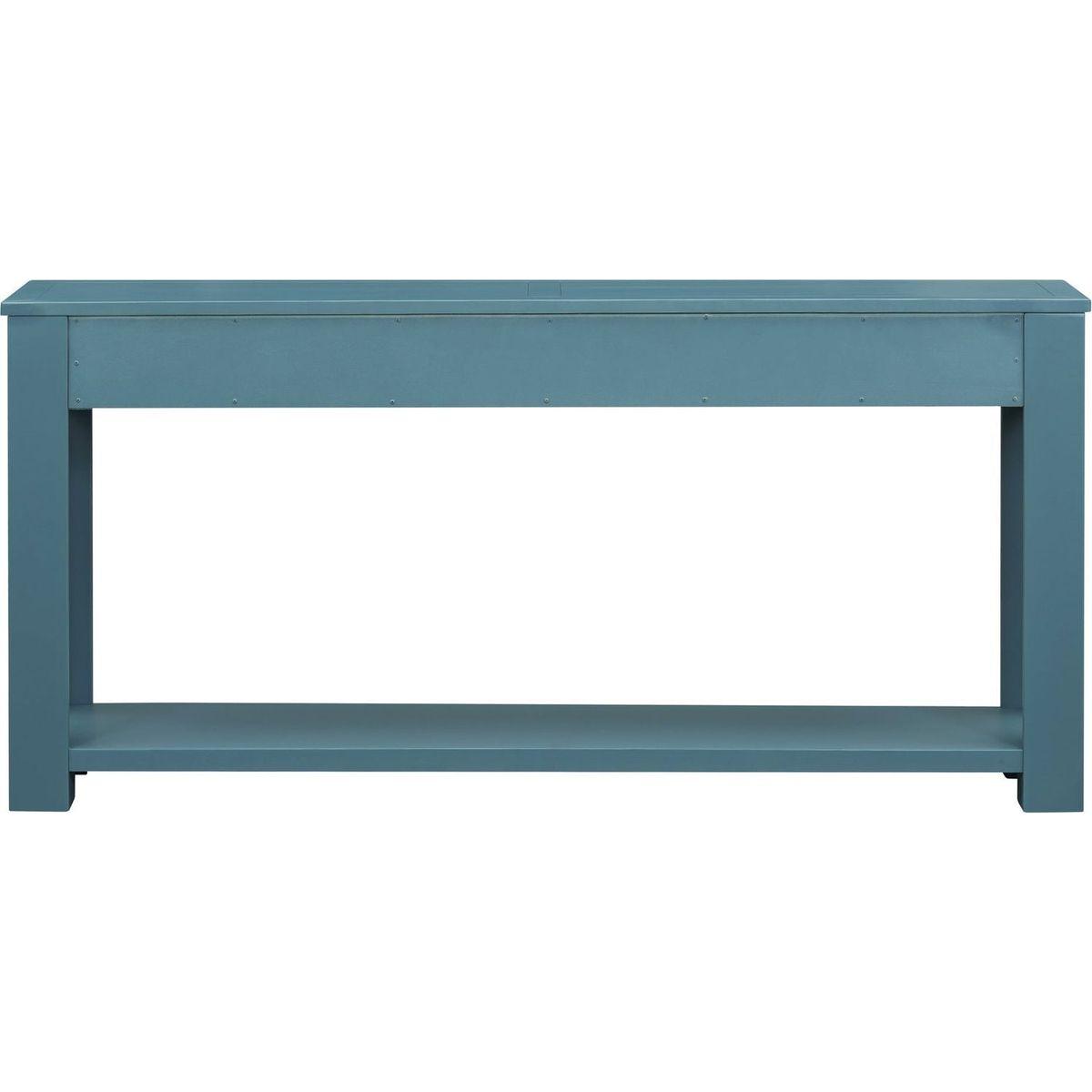 Console Table/Sofa Table with Storage Drawers and Bottom Shelf for Entryway Hallway(Dark Blue)