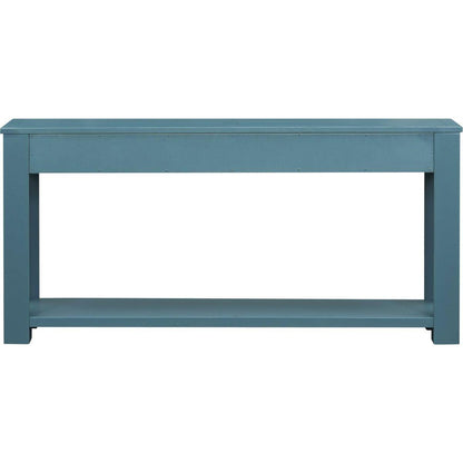 Console Table/Sofa Table with Storage Drawers and Bottom Shelf for Entryway Hallway(Dark Blue)