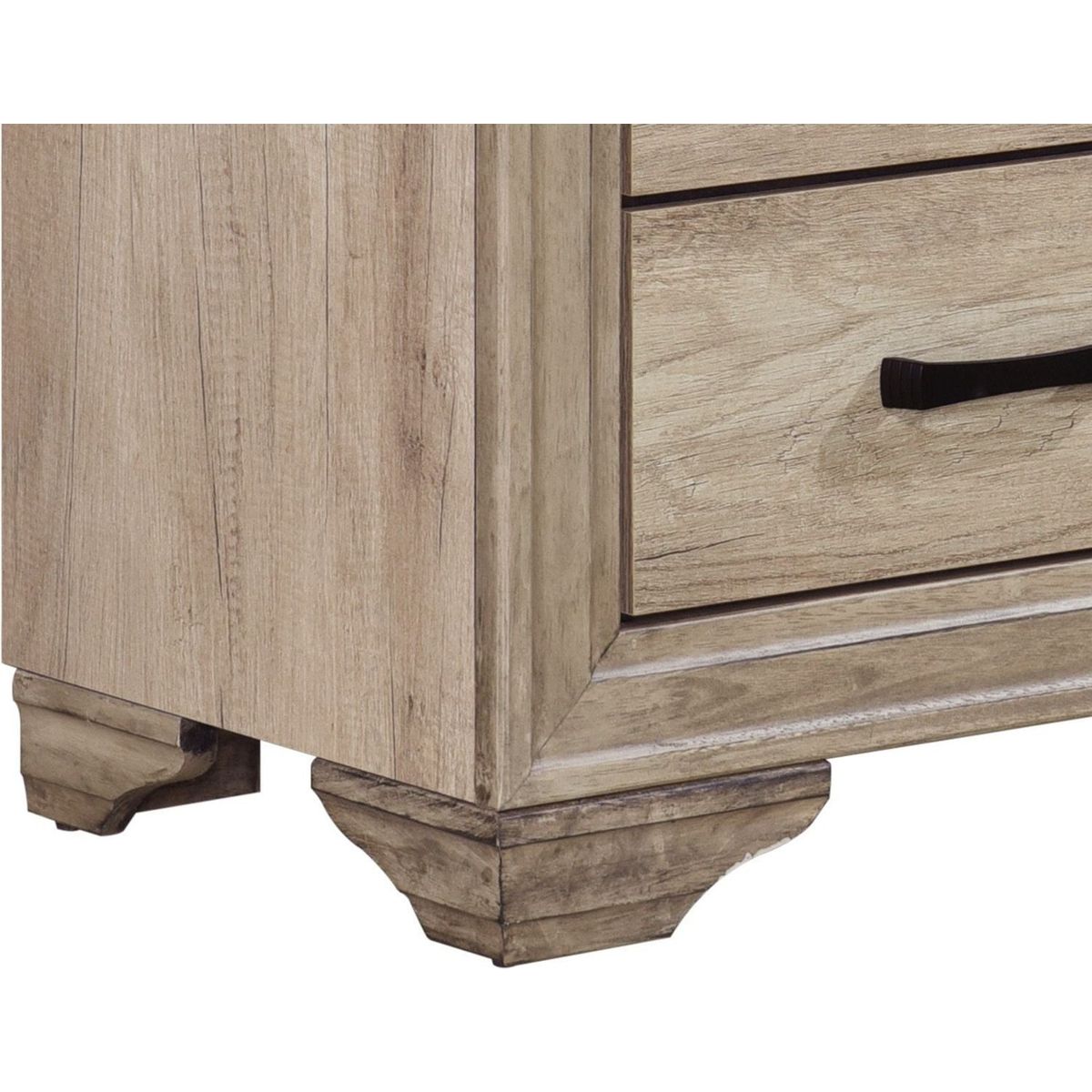 Contemporary Bedroom Furniture 1pc Nightstand of Drawers Natural Finish Melamine Laminate Bed Side Table
