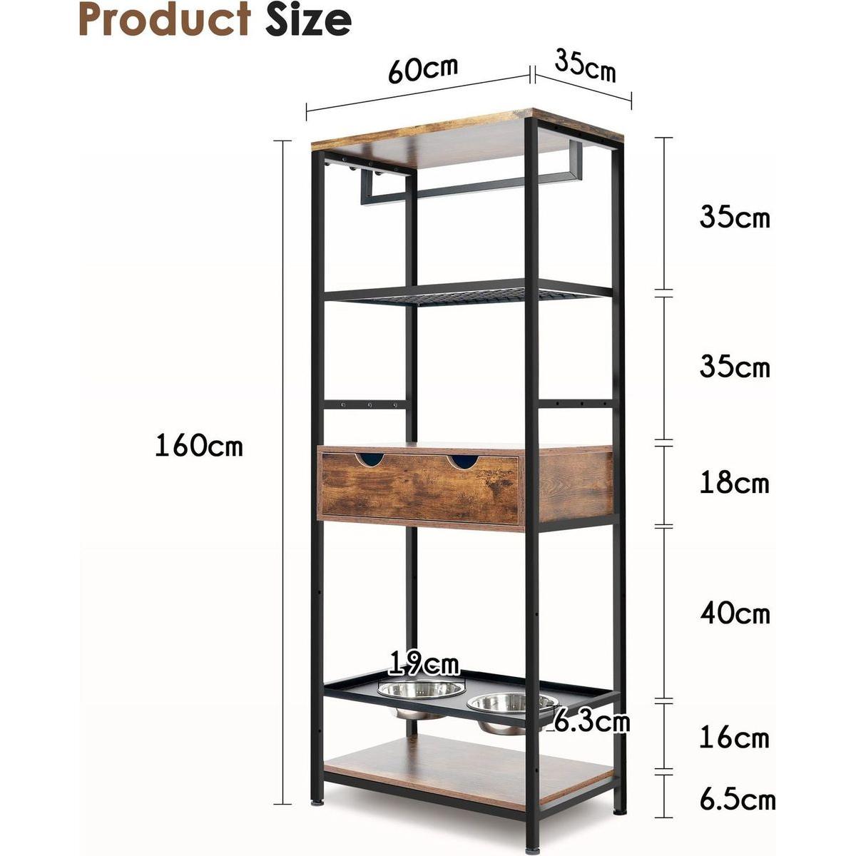 dog feeding station,3 Height Adjustable Raised Dog Bowls, Dog Feeder Station for Large Medium Dogs Cats, Dog Storage with shelves.