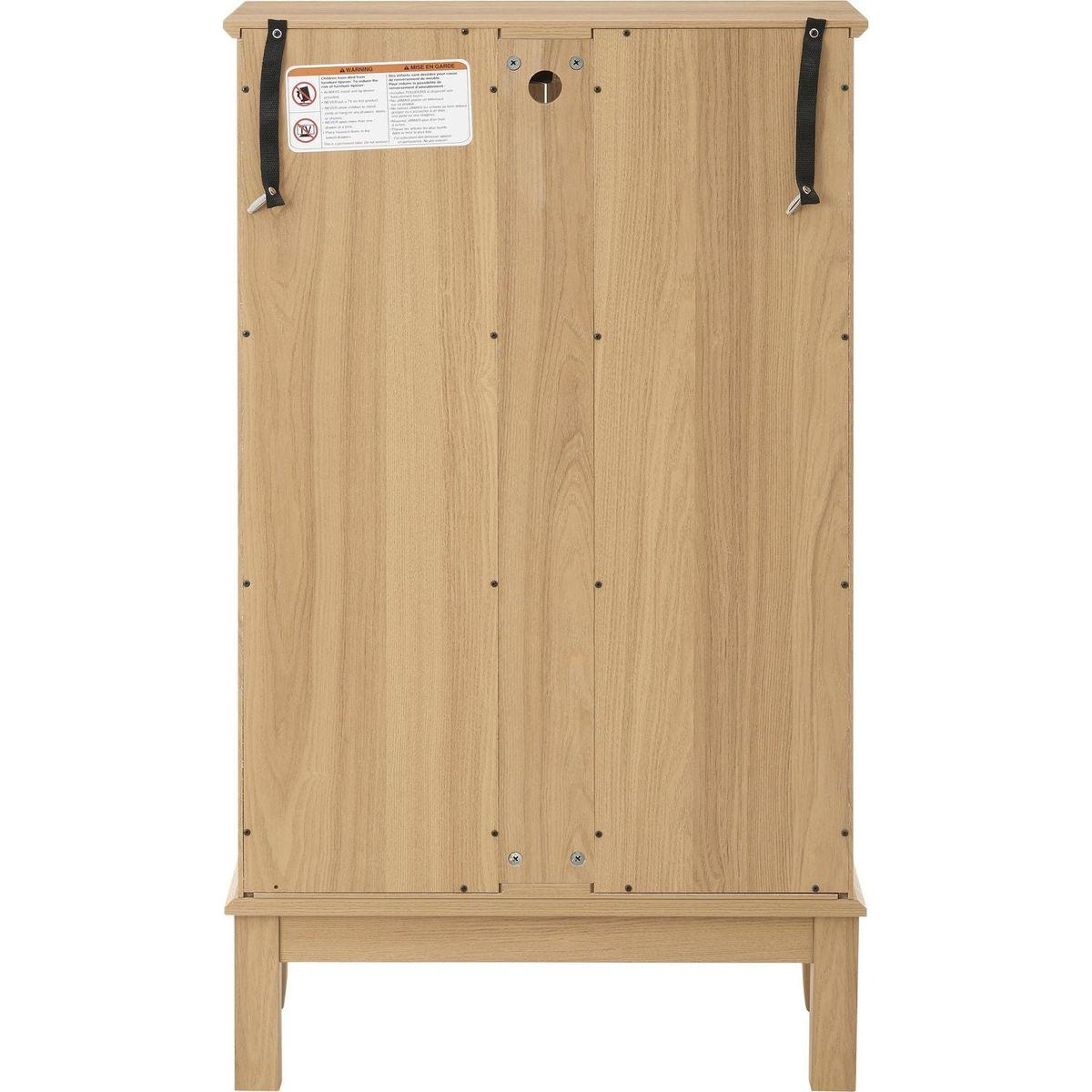 2 Doors Curio Cabinet with Tempered Glass Doors, Curio Cabinets with Mirrored Back Panel and Adjustable Shelves, Lighted Display Cabinet for Home, Office Light Bulb Included OAK