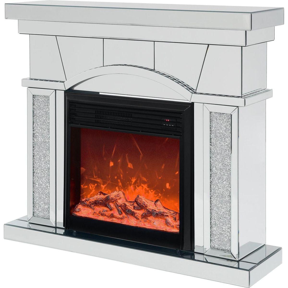 W 46" X D 12.5" X H 41" Dome door acrylic mirror fireplace cabinet, TV fireplace cabinet