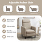 Modern Artistic Color Design Adjustable Recliner Chair PU Leather for Living Room Bedroom Home Theater, Beige