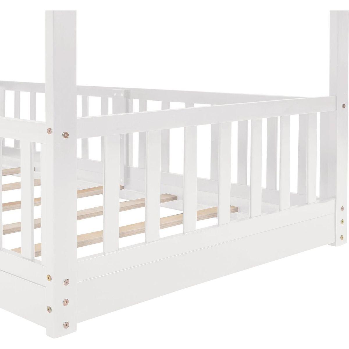 Twin Over Twin Bunk Bed with Slide and Ladder, White