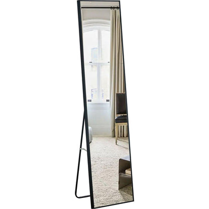 4rd generation black solid wood frame full length mirror, dressing mirror, bedroom porch, decorative mirror, clothing store, floor to ceiling mirror, wall mounted. 58 inches x 15 inches