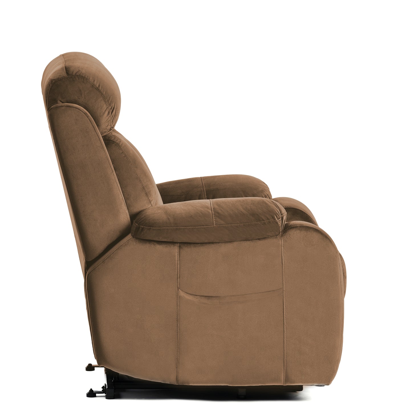 Lift Chair Recliner for Elderly Power Remote Control Recliner Sofa Relax Soft Chair Anti-skid Australia Cashmere Fabric Furniture Living Room(Brown)