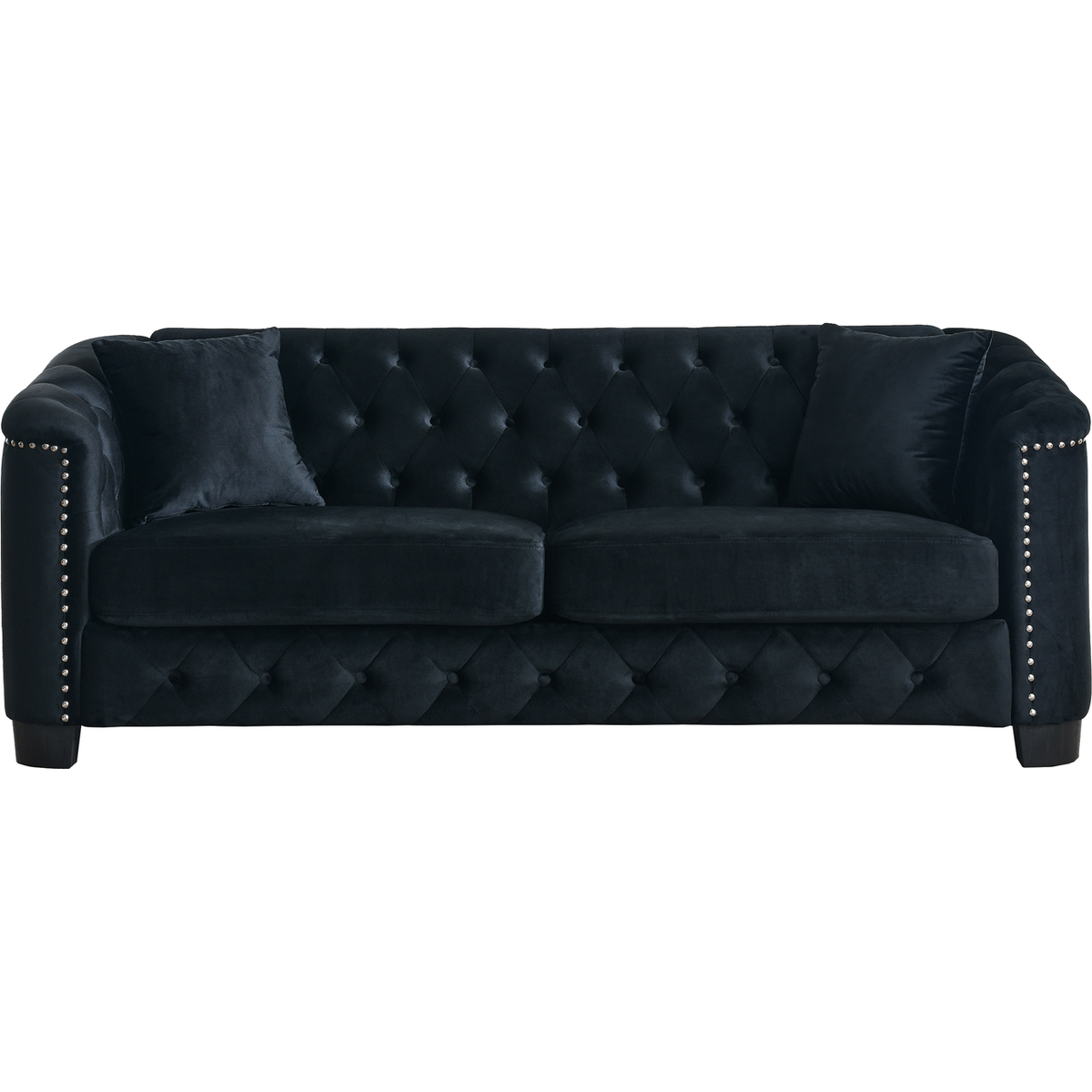 3-seater + 3-seater Combination sofa.Velvet black
