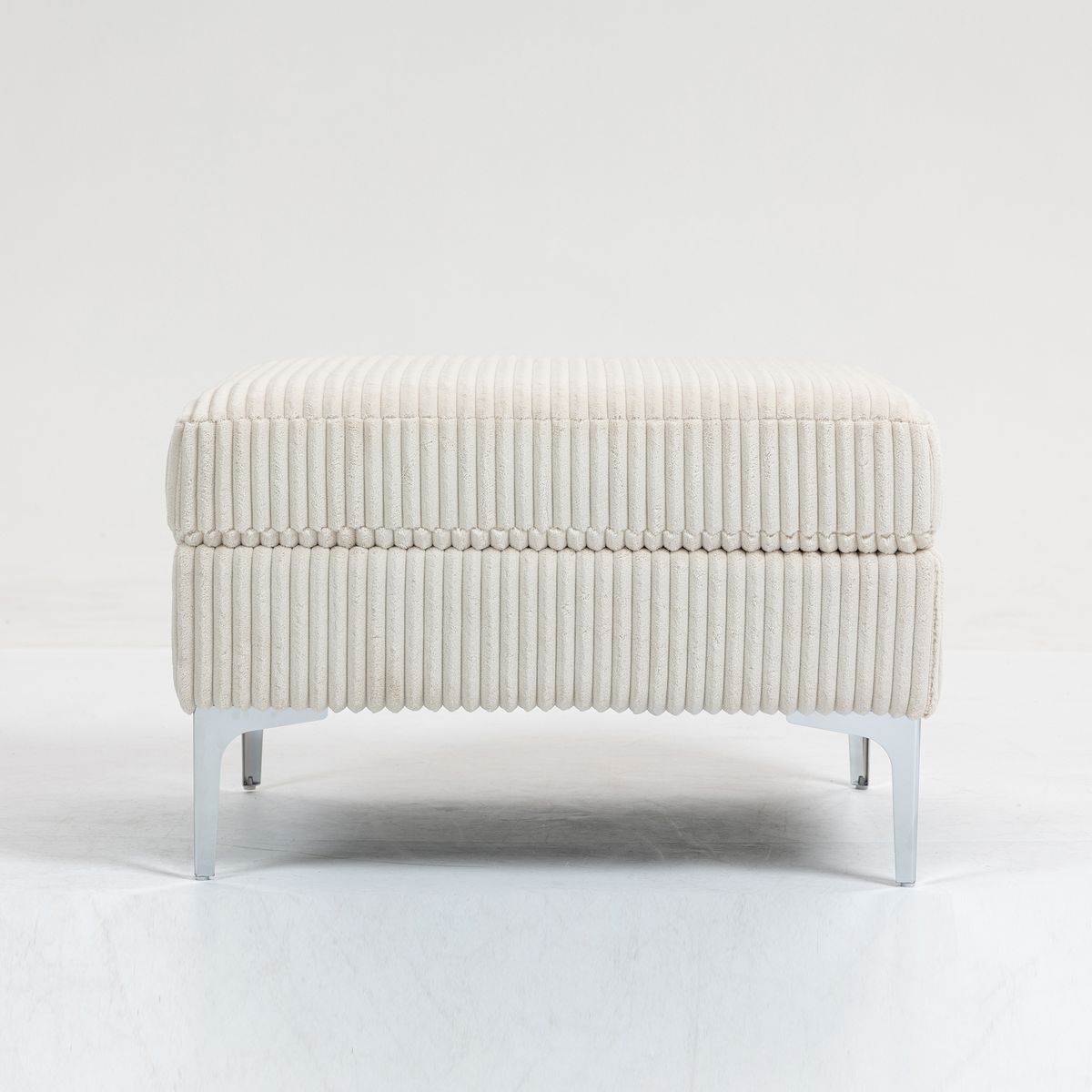 Modular Sectional Sofa Square Ottoman Module,Storage Ottoman Footrest,Beige