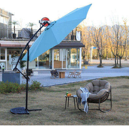 10ft Solar LED Offset Hanging Market Patio Umbrella (Light green)