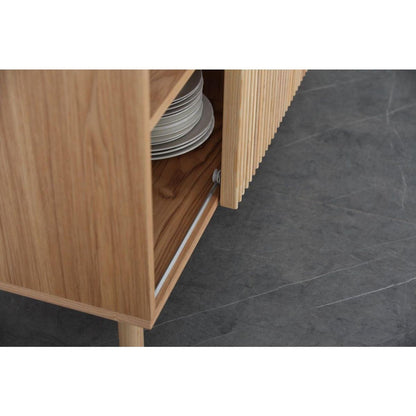 Modern Sideboard with 4 Cabinet, Storage Cabinet, TV Stand, Anti-Topple Design, and Large Countertop