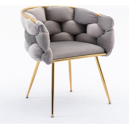 Luxury modern simple leisure velvet single sofa chair bedroom lazy person household dresser stool manicure table back chair gray