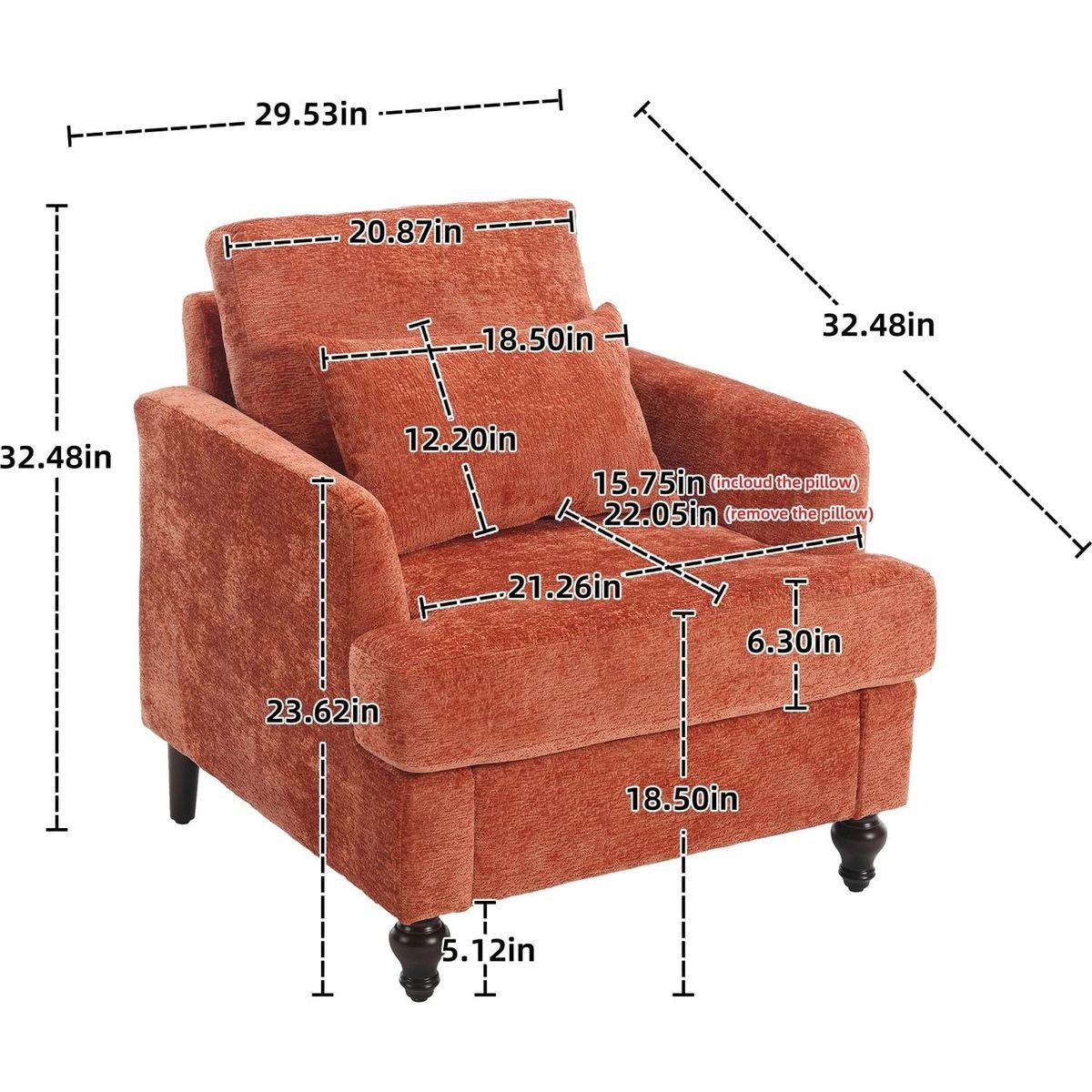 Wood Frame Armchair, Modern Accent Chair Lounge Chair for Living Room