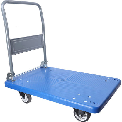 Hand Truck Upgraded Foldable Push Cart Dolly 660 lbs Capacity Moving Platform Hand Truck Heavy Duty Space Saving Collapsible Swivel Push Handle Flat Bed Wagon