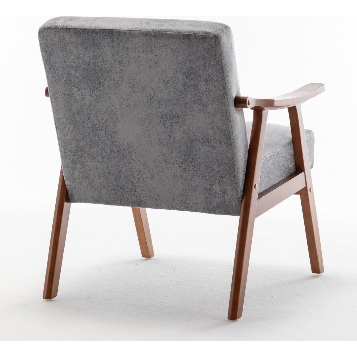 Mid-Century Modern Chair, Living Room Chair with Solid Wood Frame, Accent Chair Extra-Thick Backrest, Wingback Chair for Bedroom, Reading Room, Living Room, Lounge Chair Indoor