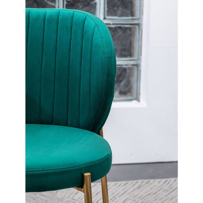 Amoa Contemporary Velvet Upholstery Dining Chair, Green