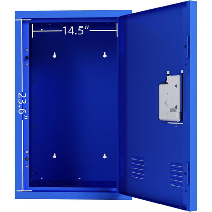 24" H Locker Storage Cabinet, Metal Locker Storage Cabinet with 1 Doors, Small Metal Locker,Lockable Storage Cabinet,for Employees,Office,Kids Locker - Assembly Required (Elegant Bule)
