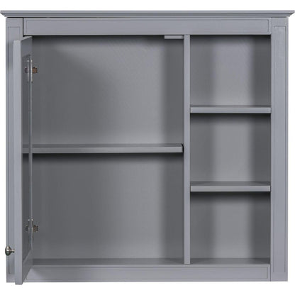 30" x 28" Medicine Cabinet, Wall Mounted Bathroom Storage Cabinet, Modern Bathroom Wall Cabinet with Mirror,Medicine Cabinet, Mirror Cabinet with 3 Open Shelves (Not Include Bathroom Vanity) - Streamdale Furniture