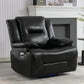 360 Swivel and Rocking Home Theater Recliner Manual Recliner Chair with a LED Light Strip for Living Room,Bedroom, Black