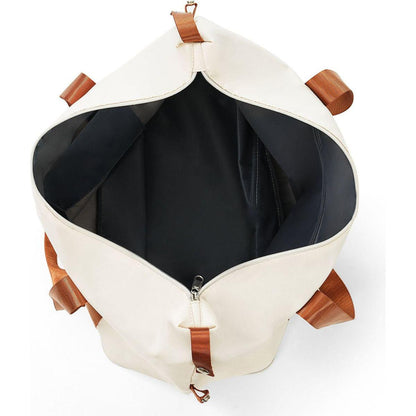 Front Opening 20-Inch Carry-On Luggage with Expandable Travel Bag Set, ABS Hard Shell Two-piece suitcase set with USB Port, Cup Holder, ivory and brown