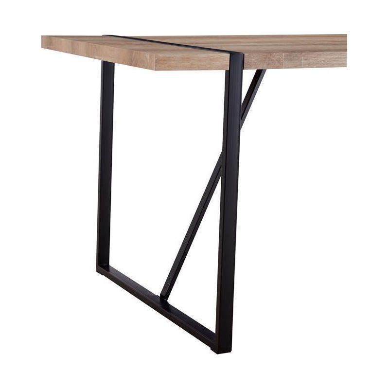 55"Rustic Industrial Rectangular MDF Wood Colour Dining Table For 4-6 Person, With 1.5" Thick Engineered Wood Tabletop and Black Metal Legs, For writing DeskKitchen terrace Dining Living Room