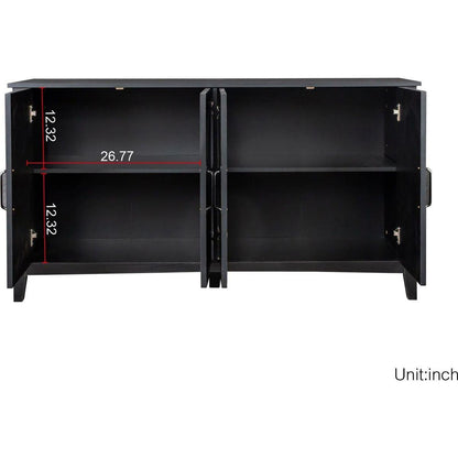 Cabinet with 4 Doors and 4 open shelgves,Freestanding Sideboard Storage Cabinet Entryway Floor Cabinet for Living Room Office Bedroom