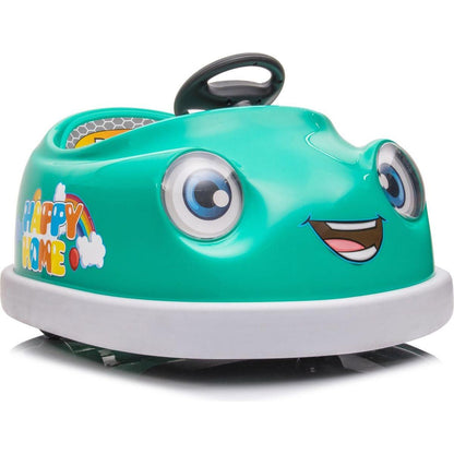 Bumper Car for Kids, 12v Dual Drive 1-6 Years Old Children's Electric Car with Pushrod Dinner Plate USB BT Music Rocking Horse Mode Anti-Collision Bumper Ride on Car