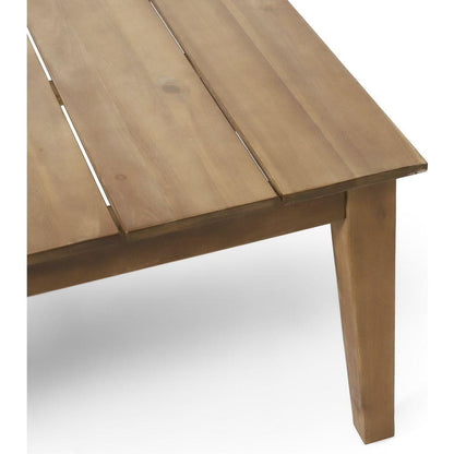Acacia Wood Outdoor Coffee Table, Light Brown, 14" H X 23.5" W X 39.5" L