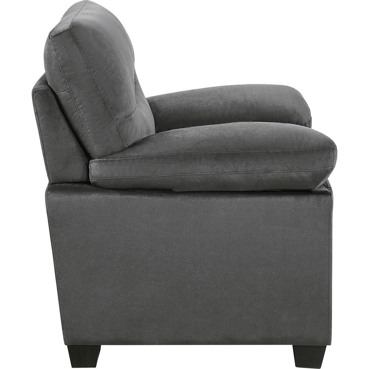 Modern Sleek Design Living Room Furniture 1pc Chair Dark Gray Fabric Upholstered Comfortable Plush Seating