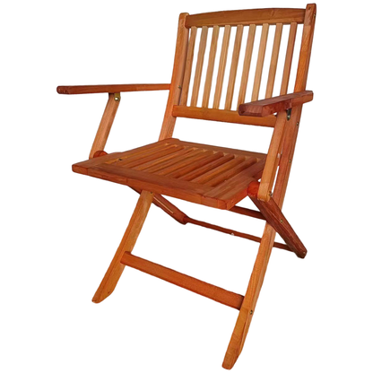 Foldable Patio Dining Set, 4 Folding Chairs, Indoor and outdoor universal, Teak