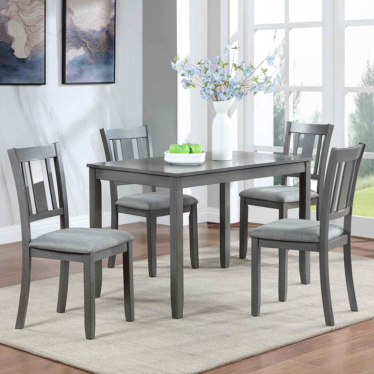 Dining Chairs set for 4,Kitchen Chair with Padded Seat, Side Chair for Dining Room, Gray