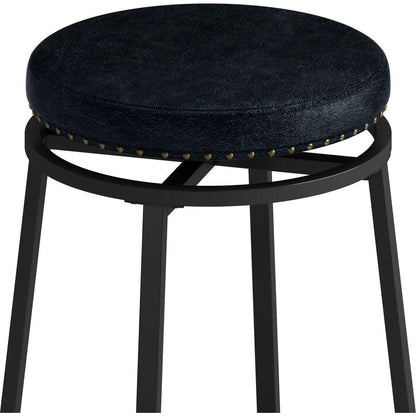 3-Drawer Long Dining Table Set with Power Outlets, Bar Kitchen Table Set with Circular PU Stools, Easy Assemble, Brown Gray Table+Black Stool