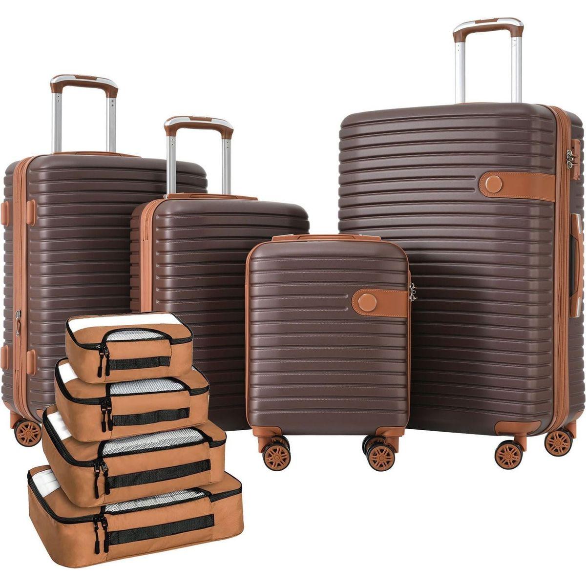 4 Piece Luggage Set Suitcase Set, ABS Hard Shell Lightweight Expandabl ...
