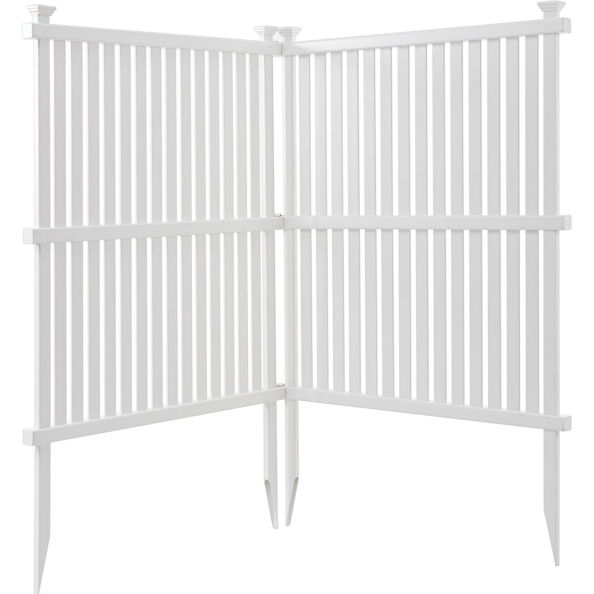 Privacy Screen Panels Kit Air Conditioner Trash Can Enclosure Vinyl white color