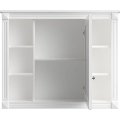 35" x 28" Wall Mounted Bathroom Storage Cabinet, Medicine Cabinet, Modern Bathroom Wall Cabinet with Mirror, Mirror Cabinet with 6 Open Shelves (Not Include Bathroom Vanity)