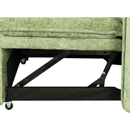 82.67"Convertible Sofa Bed Sectional Sofa Sleeper L-shaped Sofa with a Storage Ottoman,Two Pillows, Two Power Sockets and Two USB Ports for Living Room, Green