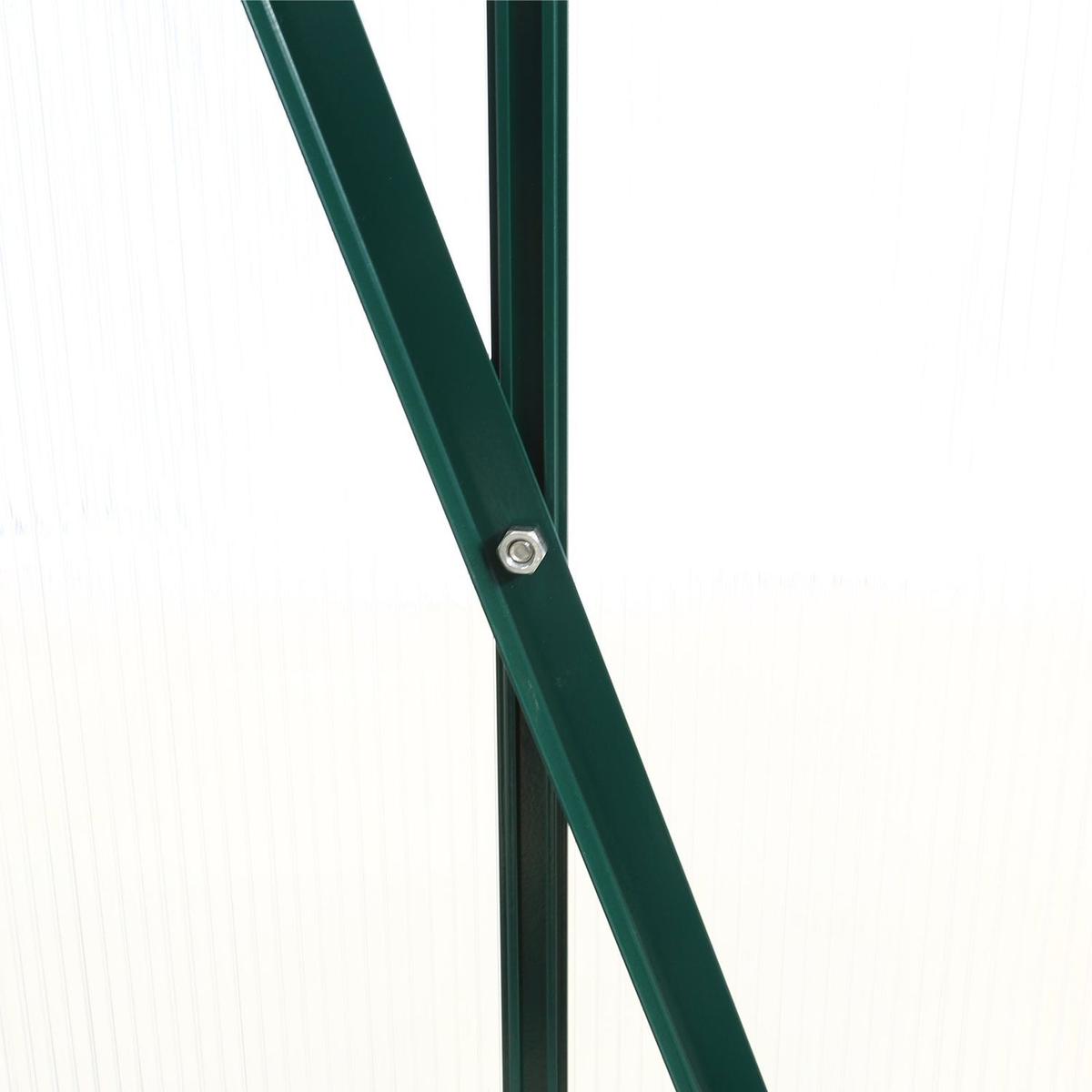 6.3'x4.2'x7' Polycarbonate Greenhouse, Heavy Duty Outdoor Aluminum Walk-in Green House Kit with Rain Gutter, Vent and Door for Backyard Garden, color green