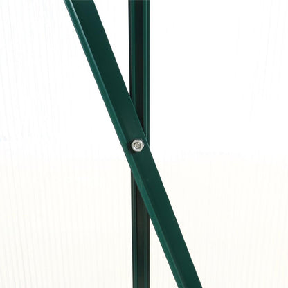 6.3'x4.2'x7' Polycarbonate Greenhouse, Heavy Duty Outdoor Aluminum Walk-in Green House Kit with Rain Gutter, Vent and Door for Backyard Garden, color green