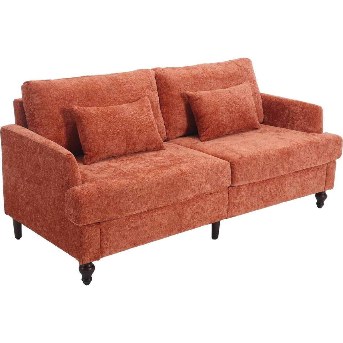 Modern chenille Fabric Loveseat, 2-Seat Upholstered Loveseat Sofa Modern Couch
