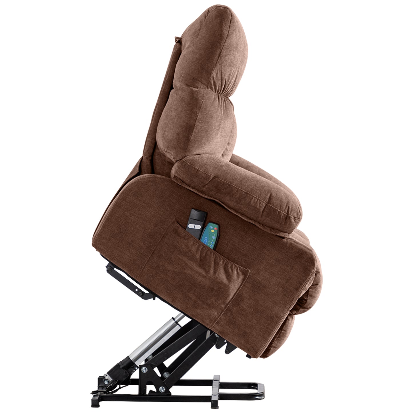 Power Lift Recliner Chair Recliners for Elderly with Heat and Massage Recliner Chair for Living Room with Infinite Position and Side Pocket,USB Charge Port,BROWN