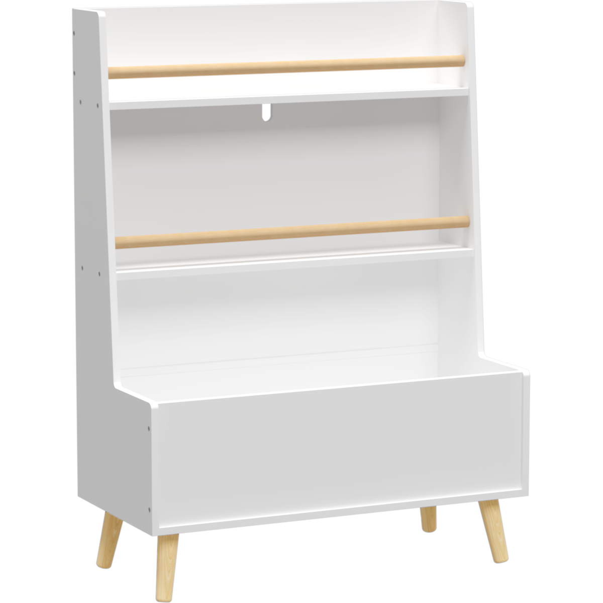 Kids Bookshelf, Book and Magazine Rack, Book Organizer, toy Storage Cabinet Organizer, White