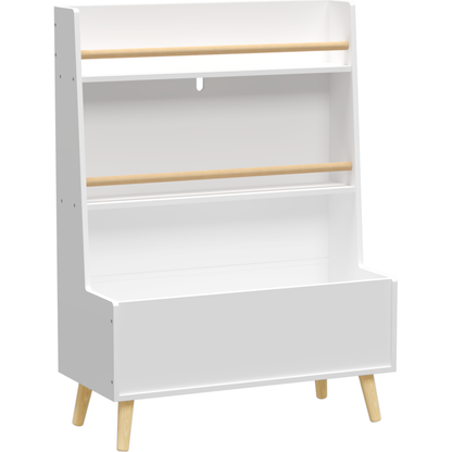 Kids Bookshelf, Book and Magazine Rack, Book Organizer, toy Storage Cabinet Organizer, White