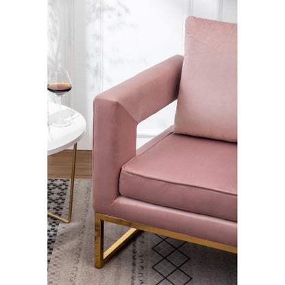 Lenola Contemporary Upholstered Accent Arm Chair, Pink