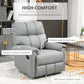 Rocker Recliner Chair with Overstuffed Back and Seat, Faux Leather Manual Reclining Chair with Footrest and 360 Swivel Rotation Base for Living Room, Gray