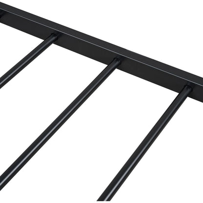 Twin Size Metal Platform Bed with two drawers,House-Shaped Headboard Design, Black