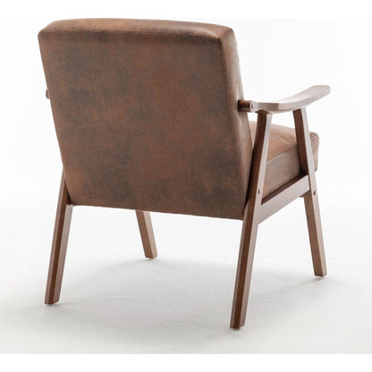 Mid-Century Modern Chair, Living Room Chair with Solid Wood Frame, Accent Chair Extra-Thick Backrest, Wingback Chair for Bedroom, Reading Room, Living Room, Lounge Chair Indoor