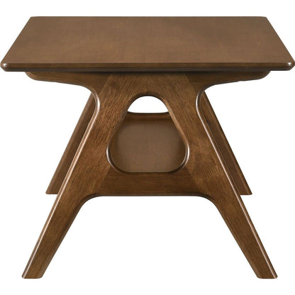 Arona Mid-Century Modern Wood Coffee Table with Shelf
