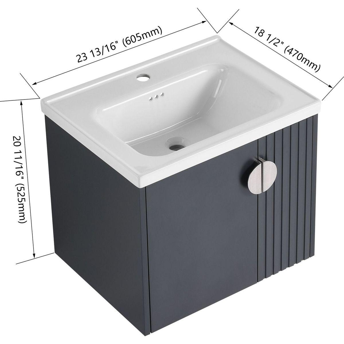 24 Inch Bathroom Vanity with Sink, For Small Bathroom, Bathroom Vanity with Soft Close Door