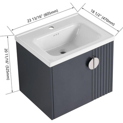 24 Inch Bathroom Vanity with Sink, For Small Bathroom, Bathroom Vanity with Soft Close Door